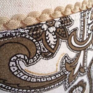 VINTAGE Boho Midi Skirt Parisian Crochet Rickrack Paisley Gold Green Size S